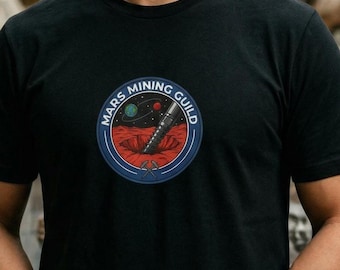 Camiseta del Gremio Minero de Marte / Regalo para la colonización espacial / Camiseta de ingeniero de ciencia ficción / Minería retrofuturista