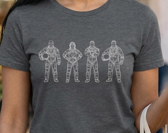 Astronautas de Artemis II / Misión Lunar / Regalo de exploración espacial / Camiseta de la misión lunar / Ropa de ingeniero aeroespacial