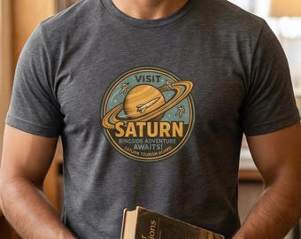 Visit Saturn!, Space Tourism, Space themed, Unisex T-shirt, NASA, Astronomy Gifts, Hubble, Space telescope, explorer, stargazer