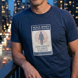 Replicant HR Shirt | Blade Runner Tee | Tyrell Corporation Gift | Sci-Fi Badge | Dystopian Shirt