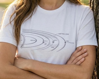 Camiseta de la Zona Habitable / Camiseta de la Zona Ricitos de Oro / Regalo de Astrobiología de Exoplanetas / Ciencia Espacial / Regalo de Astrónomo para Ella