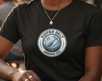Camiseta de Kuiper Belt Mining Co. / Regalo de ciencia ficción sobre minería espacial / Ropa para aficionados a la astronomía / Camiseta con insignia retro