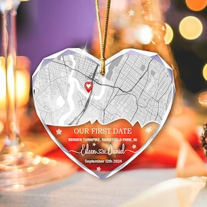 Benutzerdefinierte Lage Karte Hochzeit Ornament, Landkarte Ornament, Verlobung Ornament Geschenk, Landkarte Ornament, Hochzeit Weihnachten Ornament