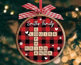 Custom Scrabble Christmas Ornament: Family Name Crossword Puzzle