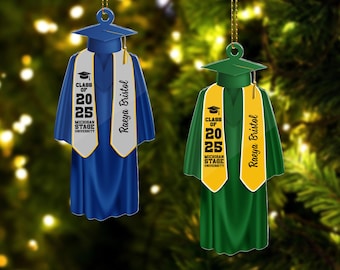 Personalized Graduation Ornament: Class of 2025, Custom University Gift