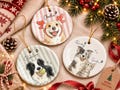 Personalized Watercolor Pet Photo Ornament: Custom Memorial Keepsake