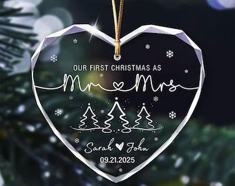 Decorazione personalizzata per il primo Natale Mr & Mrs: ricordo di nozze 2025