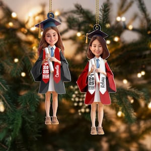 Benutzerdefinierte Abschluss Geschenk für sie, personalisierte Abschluss Porträt Ornament, Klasse von 2025, Abitur Geschenk
