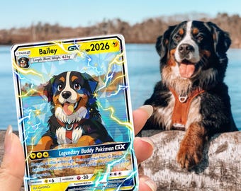 Personnalisez votre animal de compagnie en carte Pokémon, animal de compagnie en carte Pokémon, portrait de chien anime personnalisé, cadeau pour amoureux des animaux de compagnie, monument commémoratif d'animal de compagnie, cadeau chien, cadeau chat
