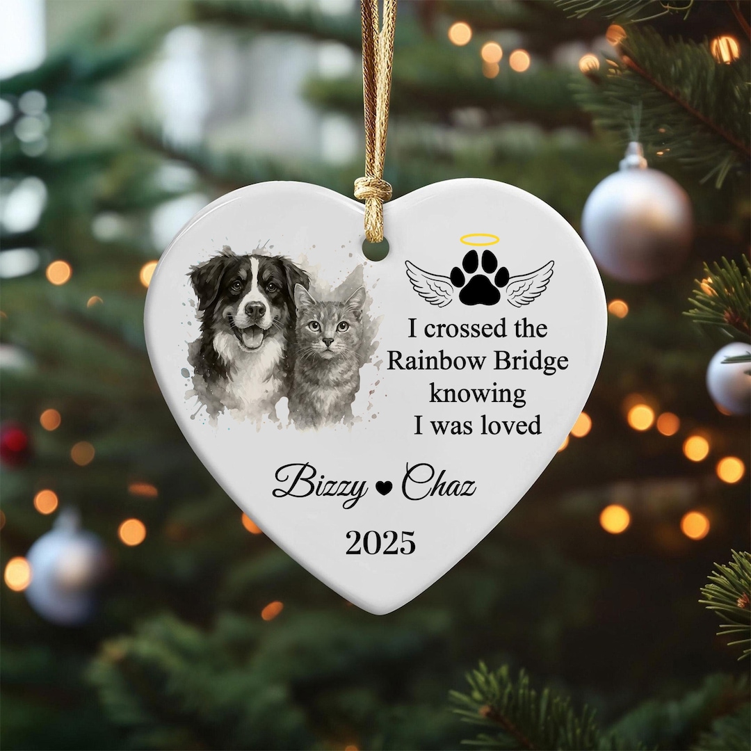 Personalized Pet Photo Memorial Ornament, Dog Cat Loss Gift - Etsy