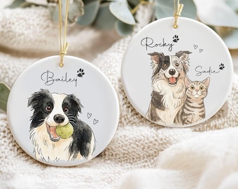 Personalisierte Aquarell Haustier Foto Ornament: Benutzerdefinierte Erinnerungsstück