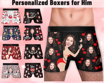 Custom Face Boxers for Husband, Personalized Face Underwear, Boxers with Face, Funny Underwear With Face, Valentine Gifts For Him/Husband