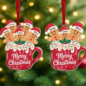 Personalized Gingerbread Family Ornament 2025: Custom Resin Christmas Keepsake