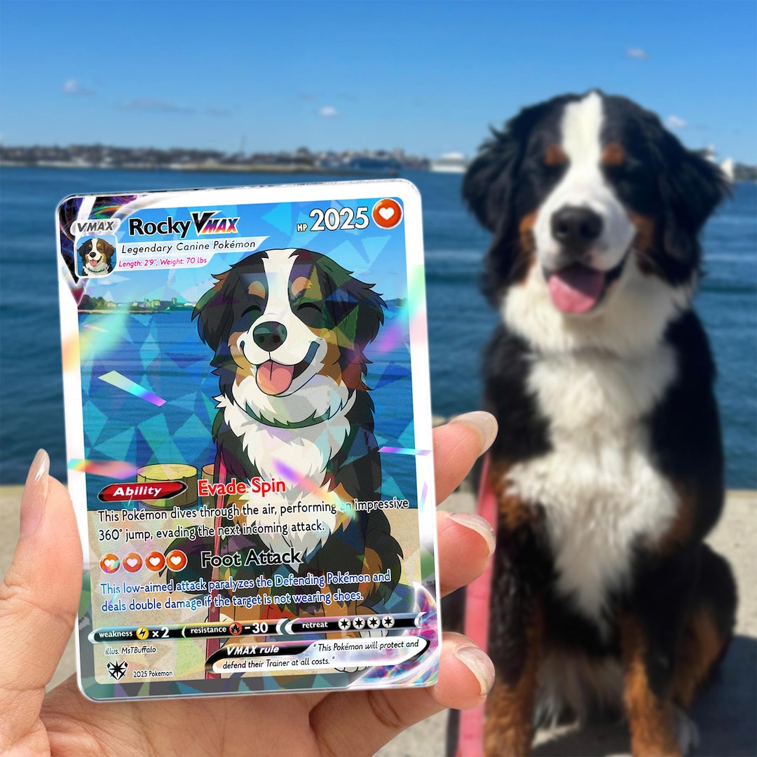 make pets into pokemon cards Personalized Pet as Pokemon Card, Turn Your Pet Into a Pokemon, Custom  Photo Anime Card, Gift for Him, Gift for Her, Pet Lover Gift Cat Gift