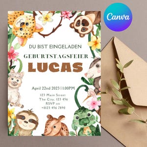 Modèle d'invitation Anniversaire Enfant | Entièrement Personnalisable avec Canva | Téléchargez, Personnalisez & Imprimez