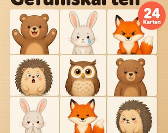 Gefühlskarten Kinder zum Ausdrucken, 24 Karten mit Tieren, Gefühlsbarometer, Gesprächsimpulse
