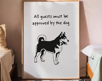 Dog Poster Pet Lover Gift Adorable Canine Digital Print Welcome Door Sign Trendy Quote Typography Wall Art Printable Art Funny Home Decor