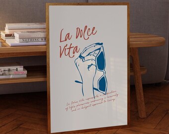 La Dolce Vita Digital Italy Print Italian Quote Living Room Printable Wall Art Home Office Decor Minimalist Vintage Poster Typography Print