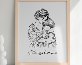 Mothers Day Minimalist Poster Mothers Day Card Printable Wall Art Mom Gift from Daughter Love Quote Art Typography Print Cute Home Decor