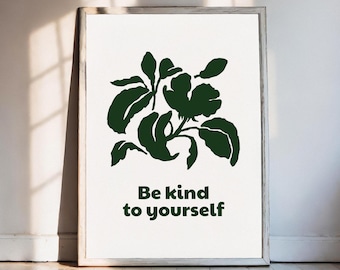 Self Care Motivational Poster Mental Health Print Self Love Affirmation Quote Positive Vibes Aesthetic Home Decor Typography Trendy Wall Art