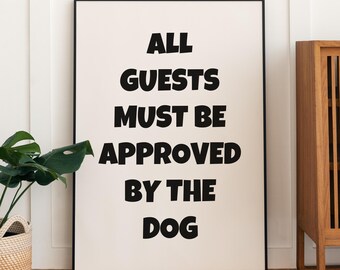 Funny Dog Print Retro Typography Wall Art Dog Owner Gift Welcome Door Sign Trendy Dog Quote Printable Canine Art Puppy Poster Home Decor