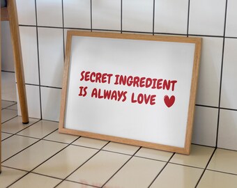 Love Quotes Poster Minimalist Typography Aesthetic Kitchen Restaurant Decor Cute Quote Cooking Wall Art Printable Print Digital Download