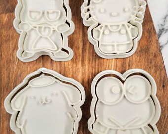 Sanrio Cookie Cutter - Bad Badtz-Maru, Cinnamoroll, Hello Kitty, Keroppi – Set of 4 different cutters – Cute Baking Accessories (Set V2)