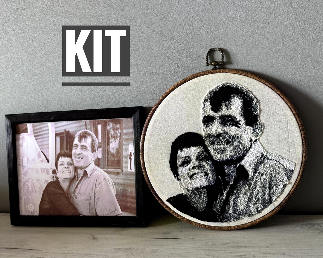 Personalized Embroidery Portrait Kit With Punch Needles – Create a ...