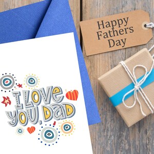Lot de cartes pour la fête des pères | Je t'aime papa| Téléchargement numérique| Jeu de 3 cartes pour papa, grand-père et figure paternelle