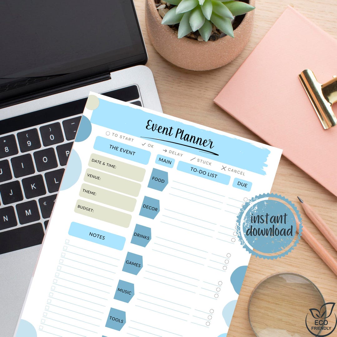 Event Planner Printable Set, Party Planner, Event Overview, Detailed ...