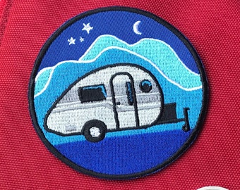 Tab400, T@B400, T@B, Tab Trailer, Embroidered Patch, Happy Camper, Teardrop, Camping, Badge, Caravan, nucamp