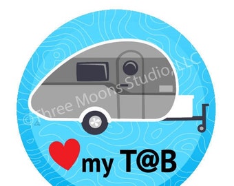 T@B Caravan Sticker - Happy Camper, TAB320, T@B320, European Tab, Trailer, Caravan, Lap Top Sticker, Vinyl Sticker, Cute Sticker, Metro, Tab