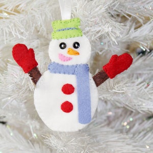 DIY PDF Snowman Christmas Felt Plush Sewing Pattern-Snowman Ornament-Easy To Sew Snowman DIY Christmas Pattern