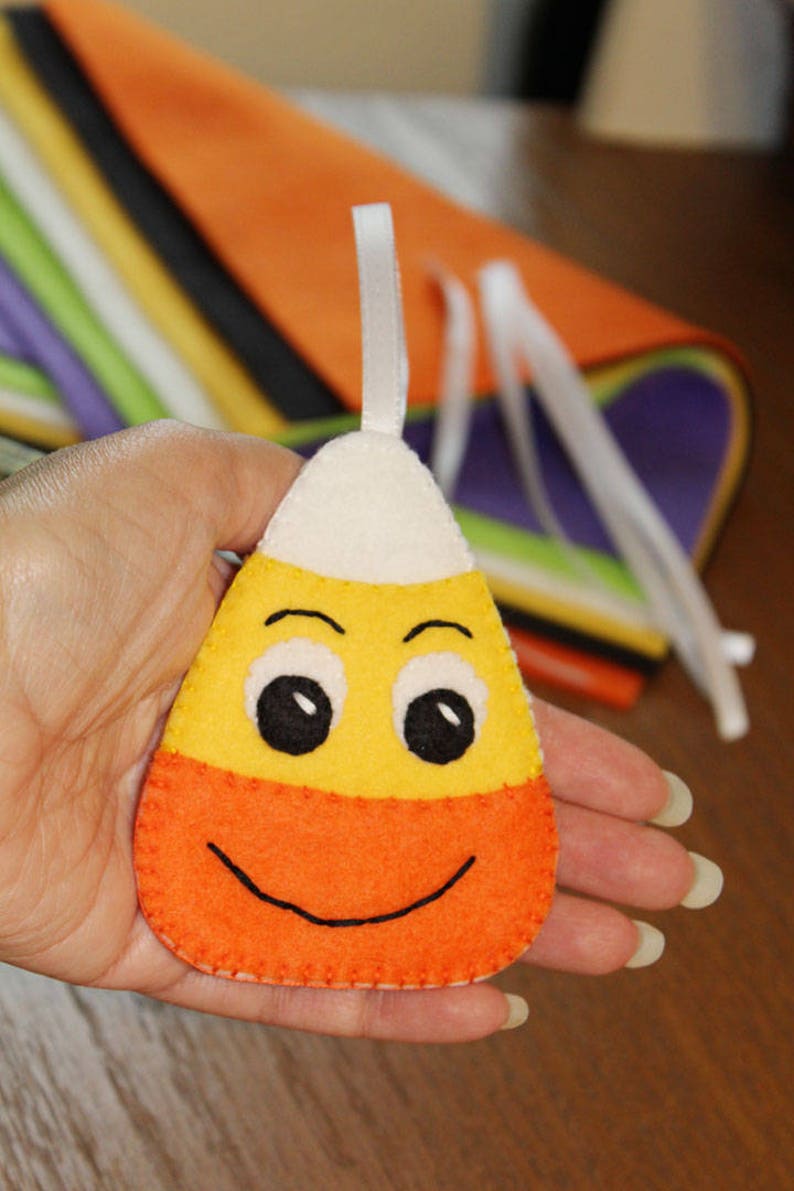 DIY PDF Candy Corn Halloween Felt Plush Sewing Ornament Etsy