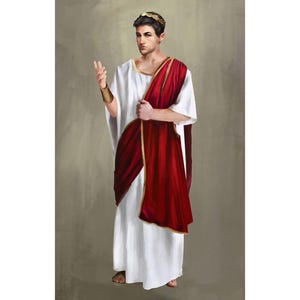 Toga romana antigua para hombre, vestido tradicional romano