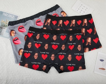Boxer personnalisé, Boxer visage personnalisé, Sous-vêtement visage, Boxer homme, Sous-vêtement rigolo pour homme, Cadeau d'anniversaire/anniversaire pour lui.
