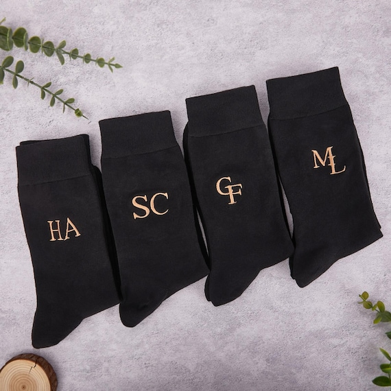 custom embroidered dress socks Embroidered Groomsmen Socks, Groomsmen Gifts, Best Man Proposal, Custom  Embroidered Socks, Personalized Men's Dress Socks, Groomsman Socks