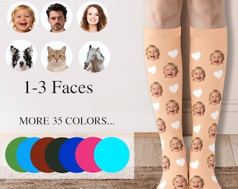 Custom Baby Face Socks, Many Faces Custom Parent Gift, Cute Baby Picture on Socks, Customized Christmas Gift for Parents, Baby Gift