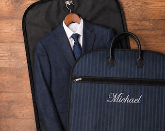 Funda para traje con nombre personalizado, funda para ropa personalizada para padrinos de boda y padre, funda de viaje para traje con monograma, bolsa de almacenamiento de ropa de viaje para hombres.