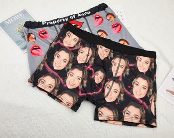 Personalisierte Gesichts Boxer Briefs, Kundenspezifische Foto-Unterwäsche, Geschenke zum Valentinstag