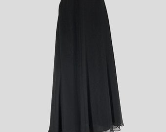 Y2K After Dark Chiffon Maxi Long-Line Skirt in Sheer Black Women’s 4