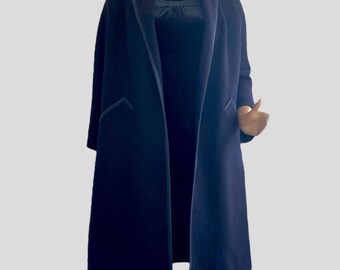 Fifth Avenue NY X B Altman Co Oversized Tweed Overcoat in Midnight Blue size 6