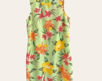 California Connections Dress Women’s S Tropical Floral Hawaii Rayon Sleeveless