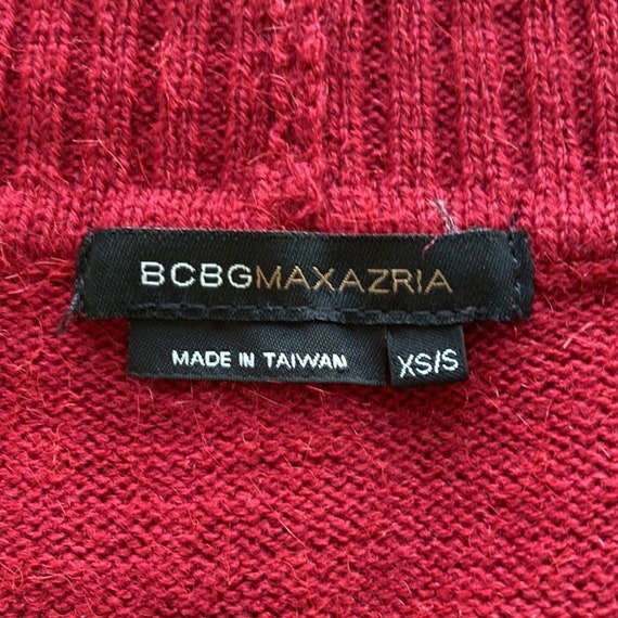 Y2K BCBG Max Azria red wine knit oversized pullov… - image 8