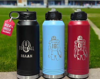 Personalized Sports Team Water Bottle, Custom Engraved Players Cup, Custom Logo Water Bottle, Christmas Gift, Football Mug, Sport Team Gift