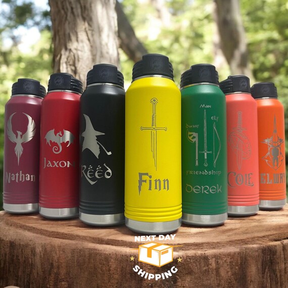 Personalized Stainless Steel Water Bottle - Custom Engraved Name, Insulated With Straw Lid, 24oz/32oz/40oz - View #9