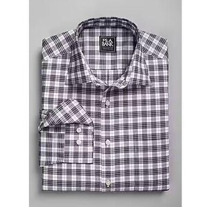 May include: A white and black plaid long-sleeve button-down shirt with a small logo label that reads "P.S. from A. Bank" in the center of the chest.