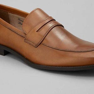 Vintage Andre corduroy mens shoes 80s rubber outsole groovy retro tan sz 11 LOVELY Criss-cross Leather Mens Shoes Made by  main image 4