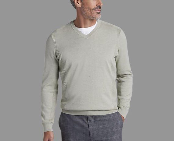 Awearness Kenneth Cole Slim Fit Stitch Panel Sweater . Size -2X  Colour:light Green - Etsy