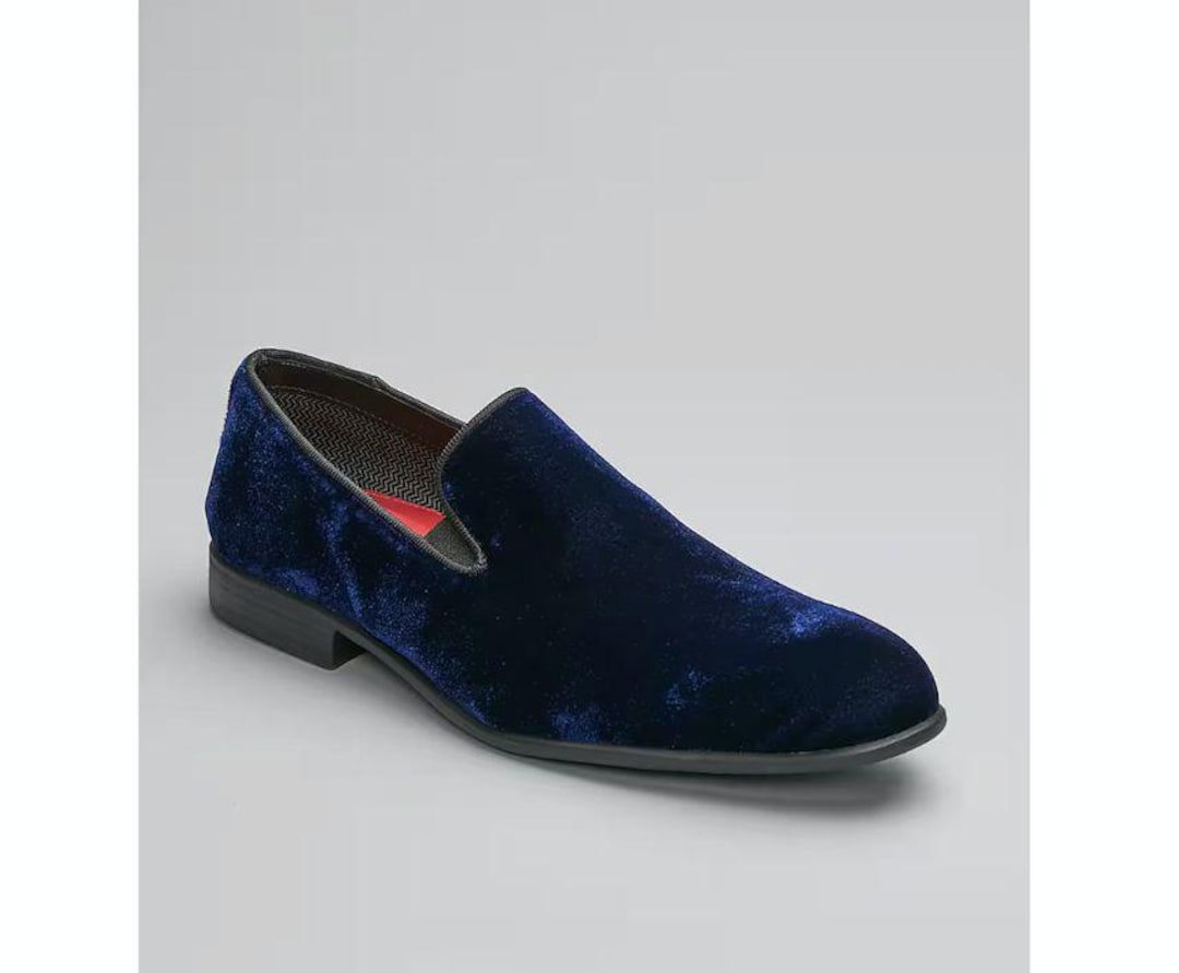 Belvedere Paolo Navy Velvet Slip-on Formal Loafers 9 D  display picture 1